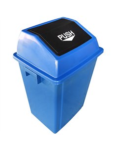 Square Push Lid Bin 100 Litres Blue | Stalwart DA-XDL100D11BLUE