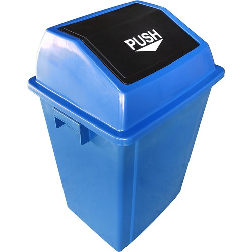 Square Push Lid Bin 100 Litres Blue | Stalwart DA-XDL100D11BLUE