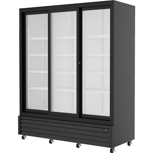 Commercial Upright Beverage Bottle Cooler 1383 Litres Triple Glass Door Black 1710x700x2063mm | Stalwart DA-SSH44