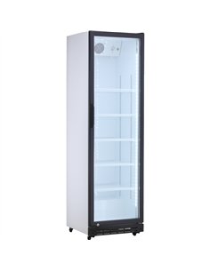 Commercial Upright Beverage Bottle Cooler 214 Litres Single Hinged Glass Door Black &amp White 538x505x1585mm | Stalwart DA-SSH4
