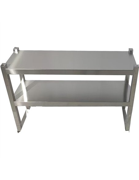 Double Tier Overshelf with Square Tubing Stainless Steel 1500x280x600mm | Stalwart DA-QNH106