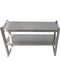 Double Tier Overshelf with Square Tubing Stainless Steel 1800x280x600mm | Stalwart DA-QNH108