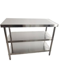 Commercial 3-Tier Stainless Steel Work Table with Undershelves 900x600x850mm | Stalwart DA-QNH1102