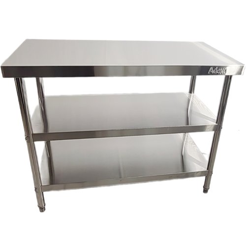 Commercial 3-Tier Stainless Steel Work Table with Undershelves 1500x600x850mm | Stalwart DA-QNH1106