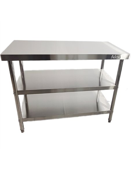 Commercial 3-Tier Stainless Steel Work Table with Undershelves 1500x600x850mm | Stalwart DA-QNH1106