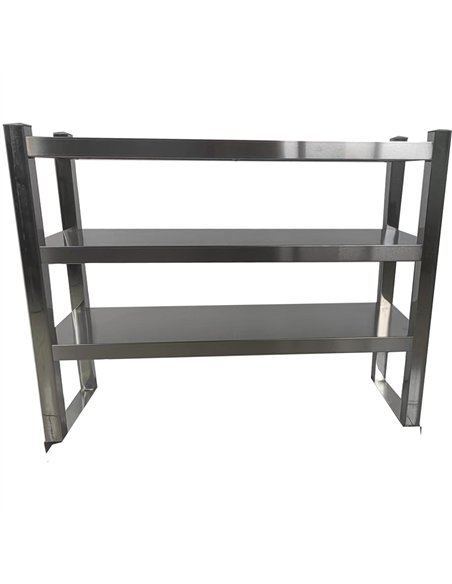 Triple Tier Overshelf with Square Tubing Stainless Steel 1200x280x750mm | Stalwart DA-QNH204