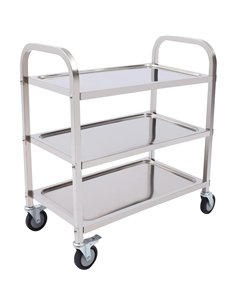 Commercial 3 tier Stainless Steel Serving/Service/Clearing Trolley 920x500x930mm | Stalwart DA-QNH402