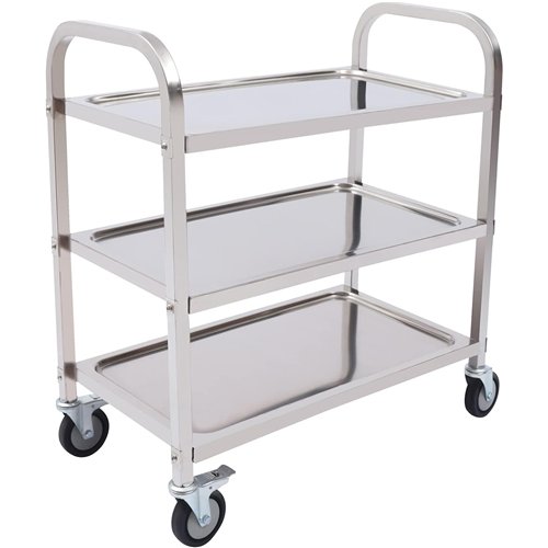 Commercial 3 tier Stainless Steel Serving/Service/Clearing Trolley 920x500x930mm | Stalwart DA-QNH402