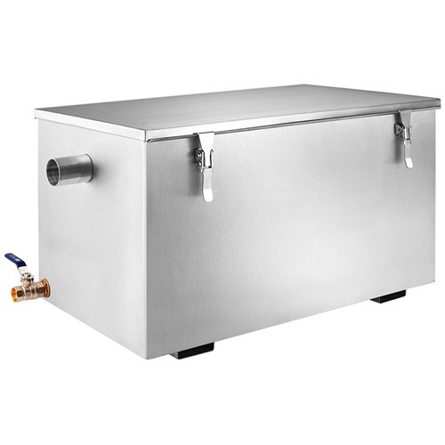 Commercial Stainless Steel Grease Trap with Lid and Outlet Valve 350x200x200mm | Stalwart DA-QNH506
