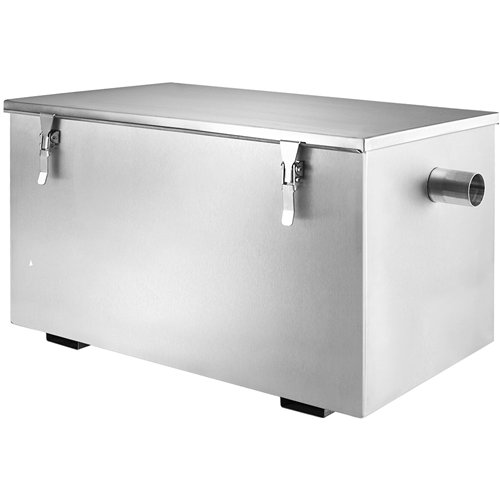 Commercial Stainless Steel Grease Trap with Lid and Outlet Valve 350x250x250mm | Stalwart DA-QNH508