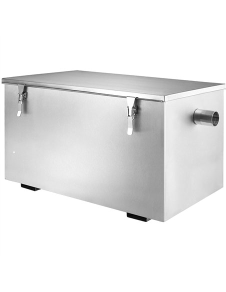 Commercial Stainless Steel Grease Trap with Lid and Outlet Valve 350x250x250mm | Stalwart DA-QNH508