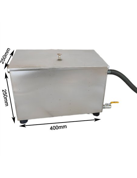 Commercial Stainless Steel Grease Trap with Lid and Outlet Valve 400x250x250mm | Stalwart DA-QNH510