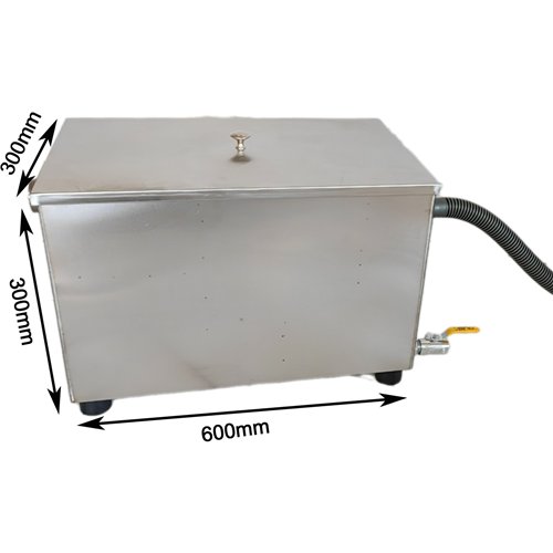 Commercial Stainless Steel Grease Trap with Lid and Outlet Valve 600x300x300mm | Stalwart DA-QNH516