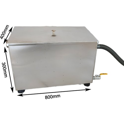Commercial Stainless Steel Grease Trap with Lid and Outlet Valve 800x400x300mm | Stalwart DA-QNH518