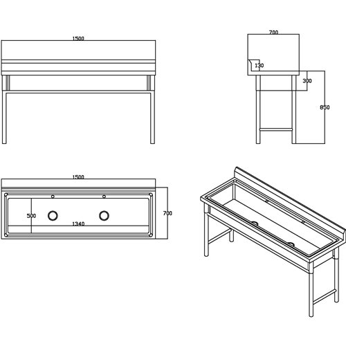 Commercial Stainless Steel Pot Wash Sink with Single Bowl and Splashback 1500x700x850mm | Stalwart DA-QNH618