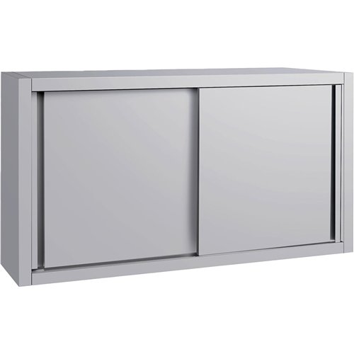 Commercial Stainless Steel Wall Cabinet with Sliding Doors and Inner Shelf 1000x400x650mm | Stalwart DA-QNH902