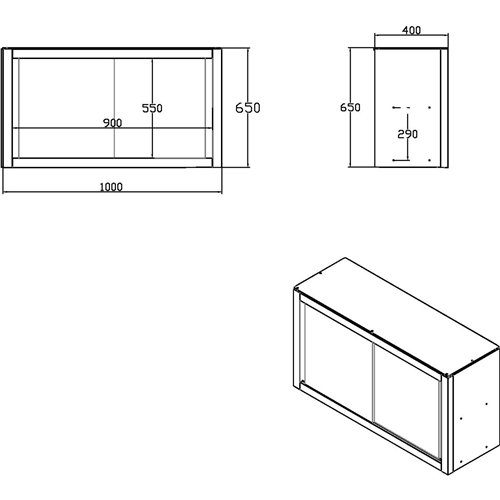 Commercial Stainless Steel Wall Cabinet with Sliding Doors and Inner Shelf 1000x400x650mm | Stalwart DA-QNH902