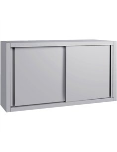Commercial Stainless Steel Wall Cabinet with Sliding Doors and Inner Shelf 1200x400x650mm | Stalwart DA-QNH904