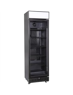 Commercial Upright Beverage Bottle Cooler 360 Litres Single Hinged Glass Door Black 600x620x2005mm | Stalwart DA-SSH52