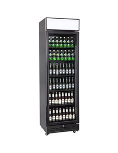 Commercial Upright Beverage Bottle Cooler 360 Litres Single Hinged Glass Door Black 600x620x2005mm | Stalwart DA-SSH52 2
