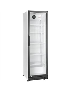 Commercial Upright Beverage Bottle Cooler 392 Litres Single Hinged Glass Door Black &amp White 578x605x1990mm | Stalwart DA-SSH5