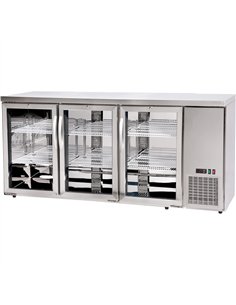 Back Bar Cooler Triple Glass Door 493 Litres Stainless Steel 1826x631x895 | Stalwart DA-SSH58