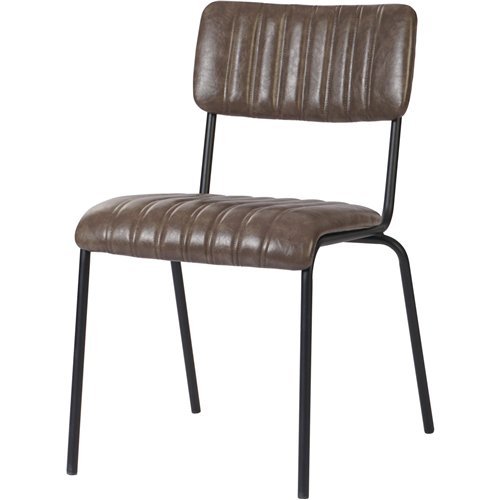 Modern Bistro Dining Chair Dining Chair with PU Leather Seat Grey 460x565x795mm | Stalwart DA-TGS002
