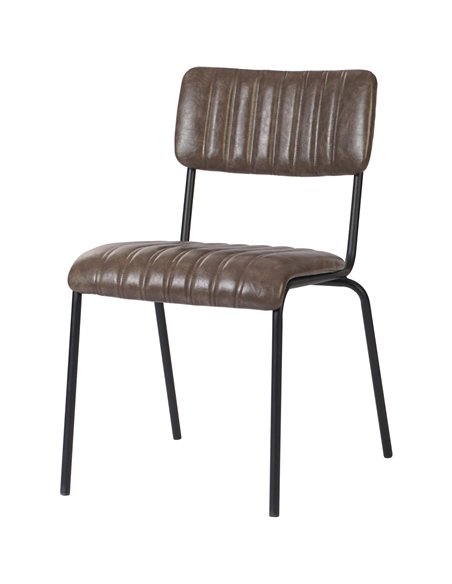 Modern Bistro Dining Chair Dining Chair with PU Leather Seat Grey 460x565x795mm | Stalwart DA-TGS002