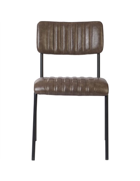 Modern Bistro Dining Chair Dining Chair with PU Leather Seat Grey 460x565x795mm | Stalwart DA-TGS002