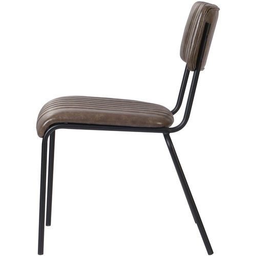 Modern Bistro Dining Chair Dining Chair with PU Leather Seat Grey 460x565x795mm | Stalwart DA-TGS002