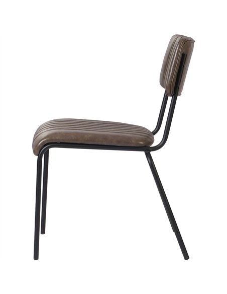 Modern Bistro Dining Chair Dining Chair with PU Leather Seat Grey 460x565x795mm | Stalwart DA-TGS002