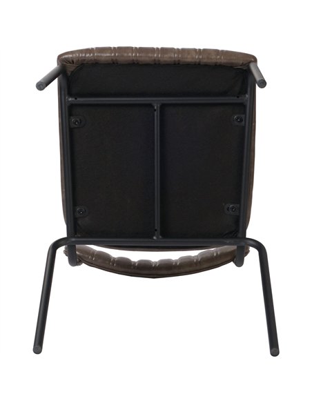 Modern Bistro Dining Chair Dining Chair with PU Leather Seat Grey 460x565x795mm | Stalwart DA-TGS002