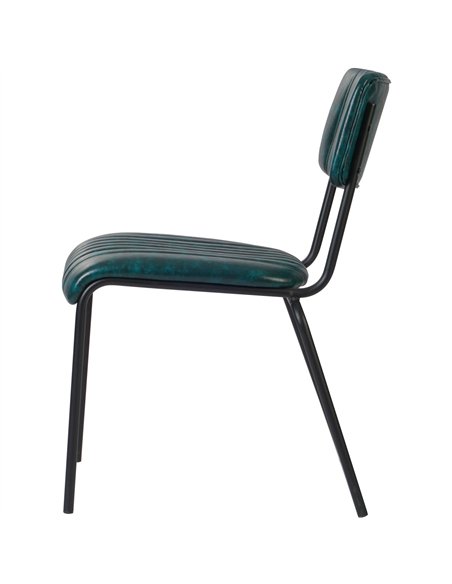 Modern Bistro Dining Chair Dining Chair with PU Leather Seat Green 460x565x795mm | Stalwart DA-TGS004