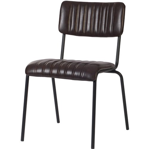 Modern Bistro Dining Chair Dining Chair with PU Leather Seat Dark Brown 460x565x795mm | Stalwart DA-TGS006
