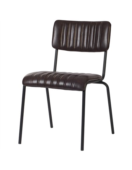 Modern Bistro Dining Chair Dining Chair with PU Leather Seat Dark Brown 460x565x795mm | Stalwart DA-TGS006