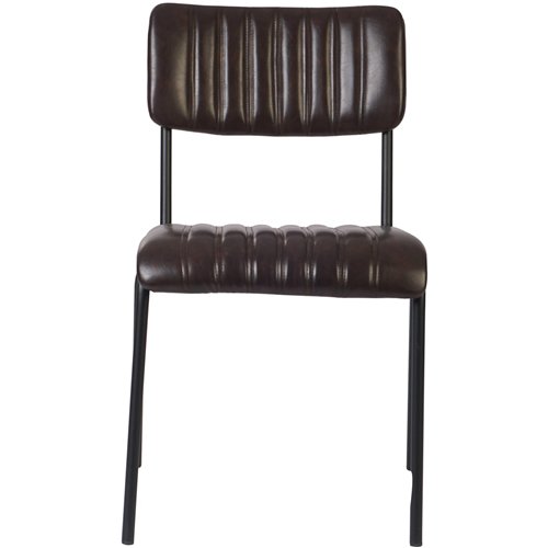 Modern Bistro Dining Chair Dining Chair with PU Leather Seat Dark Brown 460x565x795mm | Stalwart DA-TGS006
