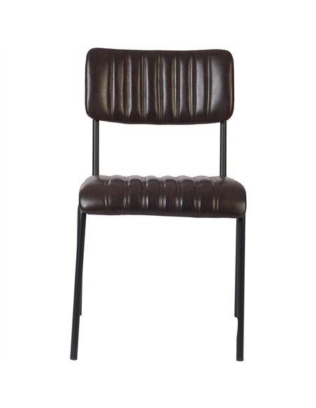 Modern Bistro Dining Chair Dining Chair with PU Leather Seat Dark Brown 460x565x795mm | Stalwart DA-TGS006