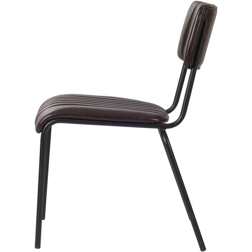 Modern Bistro Dining Chair Dining Chair with PU Leather Seat Dark Brown 460x565x795mm | Stalwart DA-TGS006