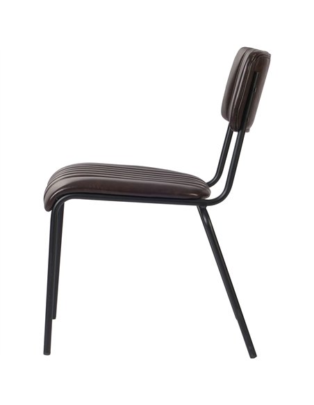 Modern Bistro Dining Chair Dining Chair with PU Leather Seat Dark Brown 460x565x795mm | Stalwart DA-TGS006