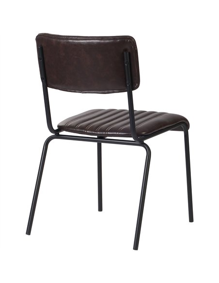 Modern Bistro Dining Chair Dining Chair with PU Leather Seat Dark Brown 460x565x795mm | Stalwart DA-TGS006