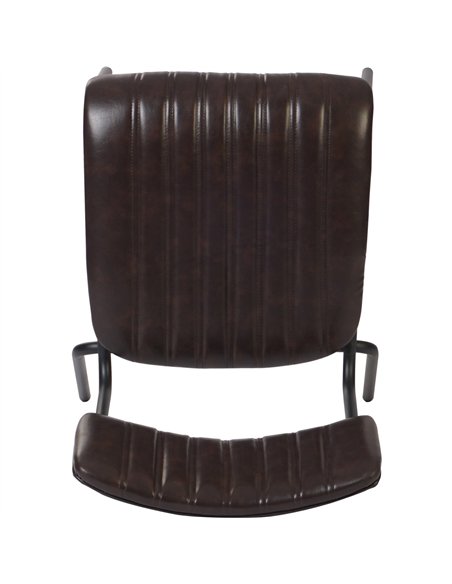 Modern Bistro Dining Chair Dining Chair with PU Leather Seat Dark Brown 460x565x795mm | Stalwart DA-TGS006