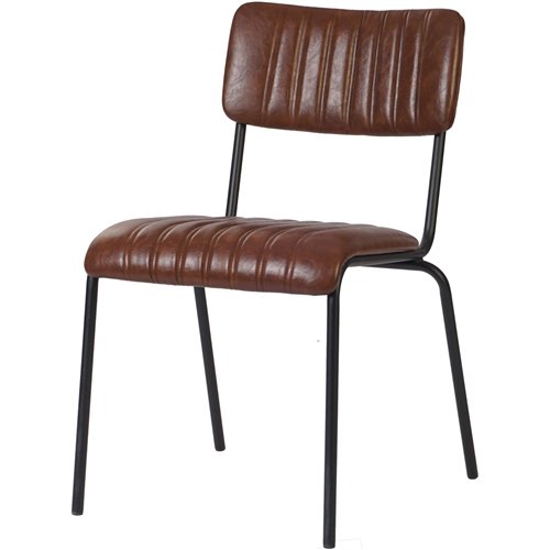 Modern Bistro Dining Chair Dining Chair with PU Leather Seat Light Brown 460x565x795mm | Stalwart DA-TGS008