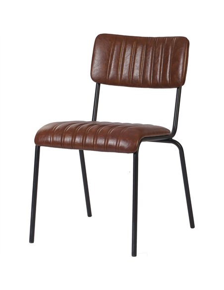 Modern Bistro Dining Chair Dining Chair with PU Leather Seat Light Brown 460x565x795mm | Stalwart DA-TGS008