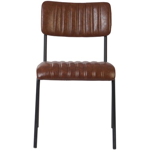 Modern Bistro Dining Chair Dining Chair with PU Leather Seat Light Brown 460x565x795mm | Stalwart DA-TGS008