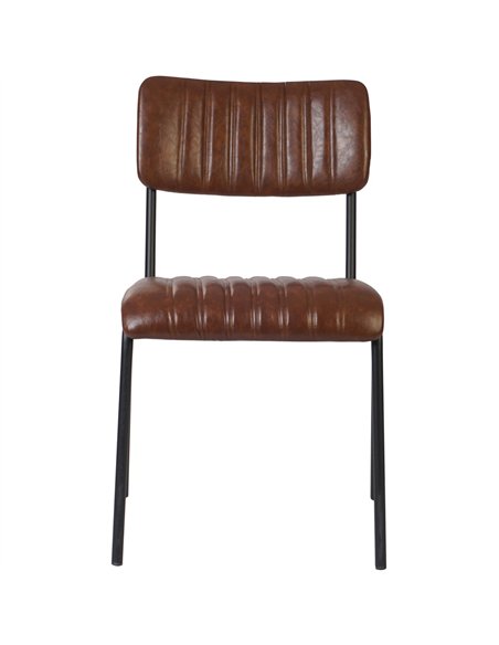 Modern Bistro Dining Chair Dining Chair with PU Leather Seat Light Brown 460x565x795mm | Stalwart DA-TGS008