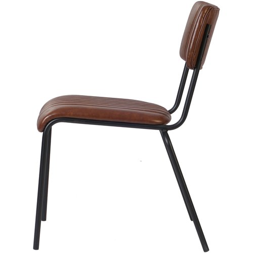 Modern Bistro Dining Chair Dining Chair with PU Leather Seat Light Brown 460x565x795mm | Stalwart DA-TGS008