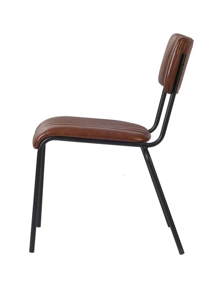 Modern Bistro Dining Chair Dining Chair with PU Leather Seat Light Brown 460x565x795mm | Stalwart DA-TGS008