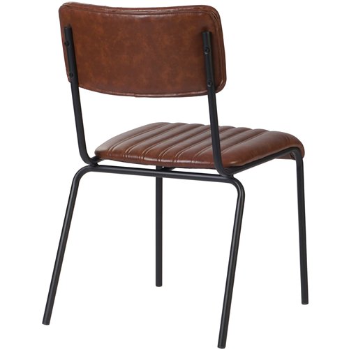 Modern Bistro Dining Chair Dining Chair with PU Leather Seat Light Brown 460x565x795mm | Stalwart DA-TGS008