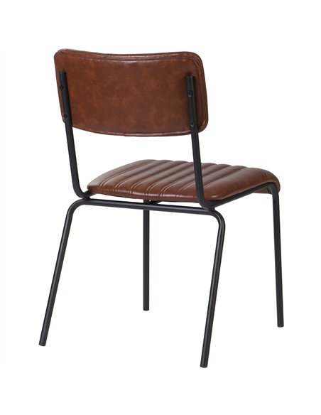 Modern Bistro Dining Chair Dining Chair with PU Leather Seat Light Brown 460x565x795mm | Stalwart DA-TGS008