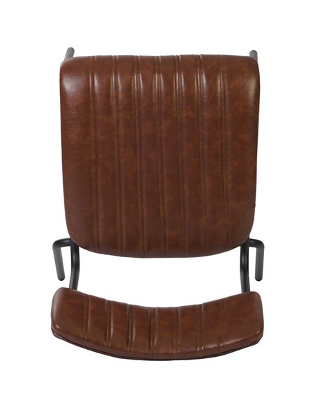 Modern Bistro Dining Chair Dining Chair with PU Leather Seat Light Brown 460x565x795mm | Stalwart DA-TGS008